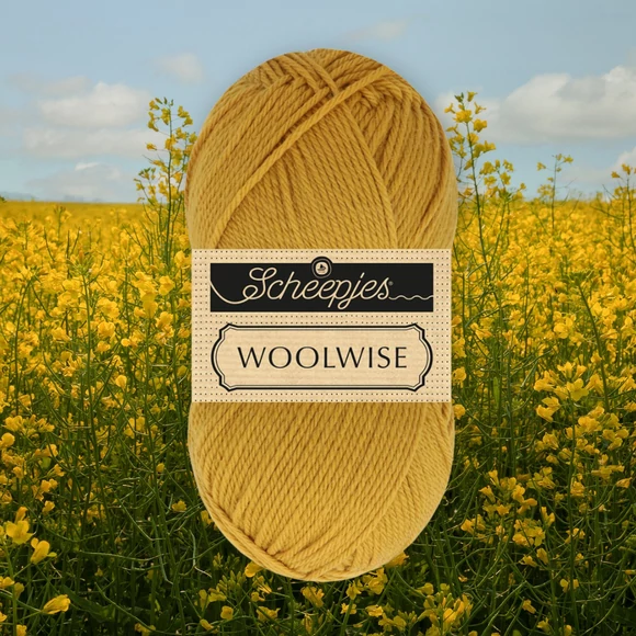 Scheepjes Woolwise 718 Honey Mustard - mustársárga merinói gyapjú fonal - wool yarn