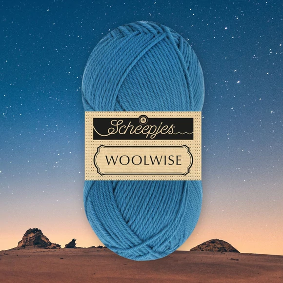 Scheepjes Woolwise 749 Cosmic Blue - kék merinói gyapjú fonal - wool yarn