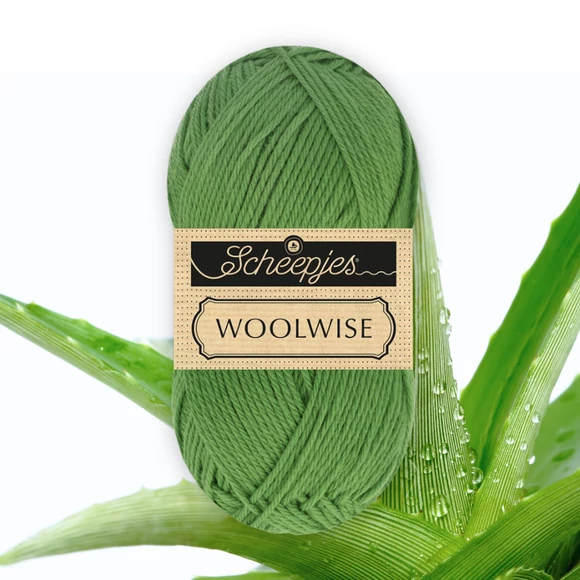 Scheepjes Woolwise 756 Agave Green - zöld merinói gyapjú fonal - wool yarn