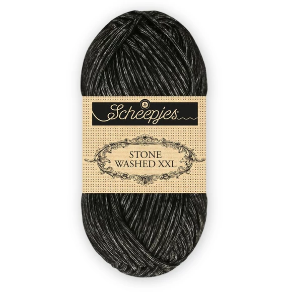 Scheepjes Stone Washed XXL 843 Black Onyx - fekete vastag fonal