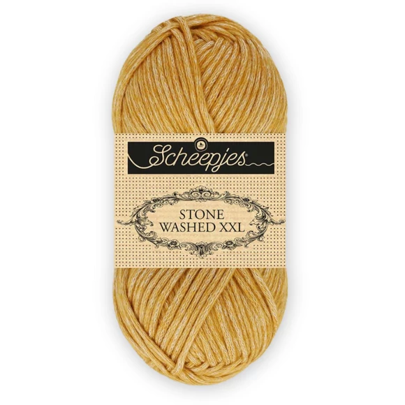 Scheepjes Stone Washed XXL 849 Yellow Jasper - mustársárga vastag fonal
