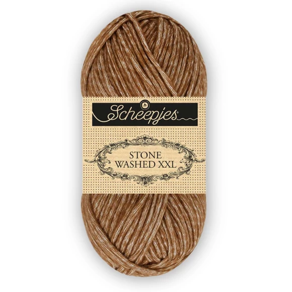 Scheepjes Stone Washed XXL 862 Brown Agate - barna vastag fonal