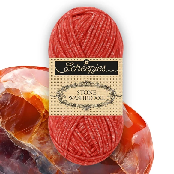 Scheepjes Stone Washed XXL 863 Carnelian - vörös vastag fonal