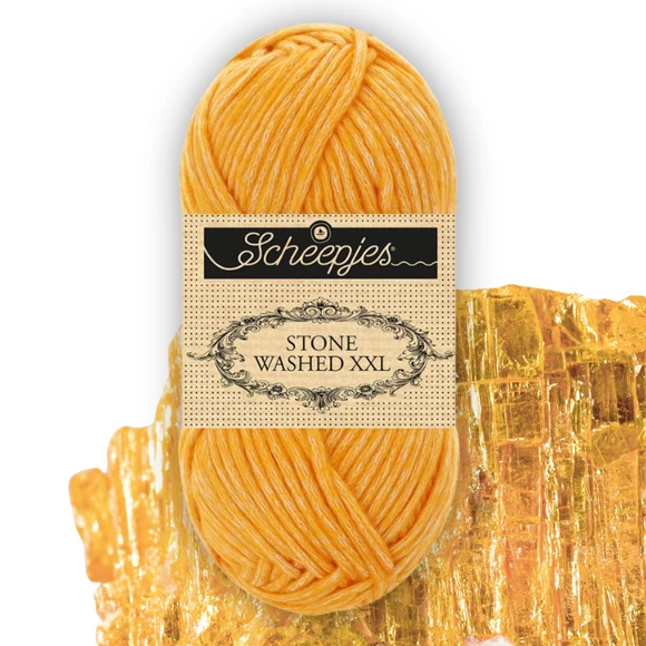 Scheepjes Stone Washed XXL 878 Orpiment sárga vastag fonal