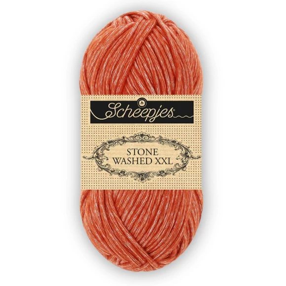 Scheepjes Stone Washed XXL 883 Realgar Red - rozsdavörös vastag fonal