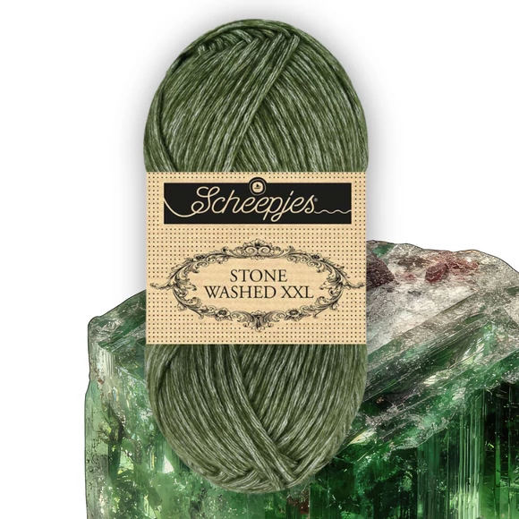 Scheepjes Stone Washed XXL 891 Chlorite Green - sötétzöld vastag fonal