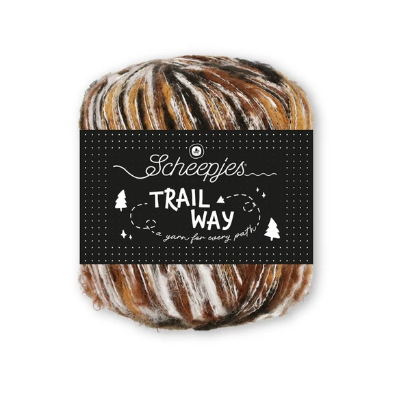 Scheepjes Trailway 03 Winding Path  - barna-bézs tweed kísérő fonal - tweed carry-along yarn