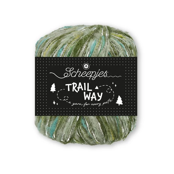 Scheepjes Trailway 006 Fern - zöld-drapp tweed kísérő fonal - tweed carry-along yarn