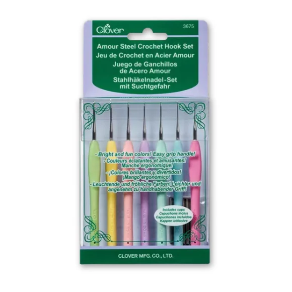 Clover Amour Crochet hook set - horgolótű készlet - 0.6-1.75 mm