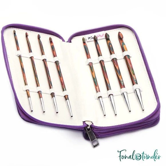 KnitPro Symfonie Tunisian Crochet Hook Set - tuniszi fa horgolótű készlet