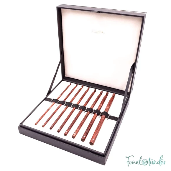 KnitPro Symfonie Rose Wood Set - rózsafa horgolótű készlet