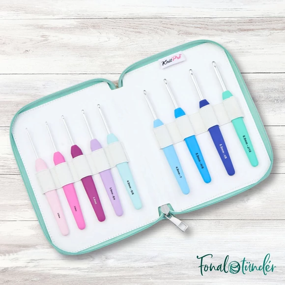 KnitPro Waves crochet hook set Delux - horgolótű készlet - 2-6mm