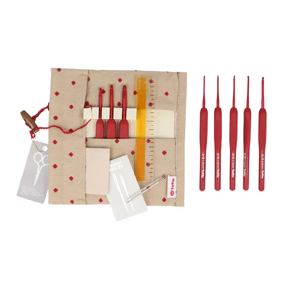 Tulip Etimo red crochet hook set - horgolótű készlet - 1.8-5mm