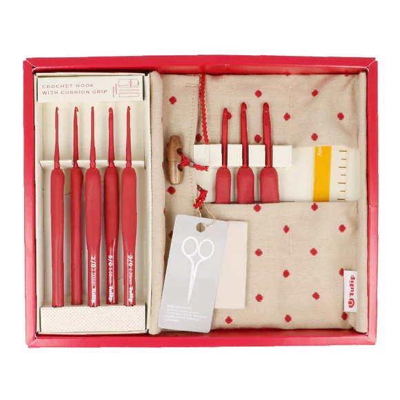 Tulip Etimo red crochet hook set - horgolótű készlet - 1.8-5mm