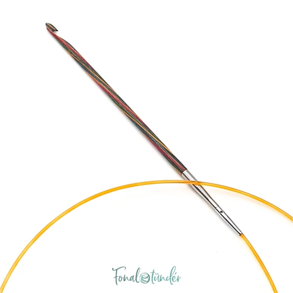 KnitPro Symfonie Tunisian hook - toldható nemesfa tuniszi horgolótű - 4.5mm