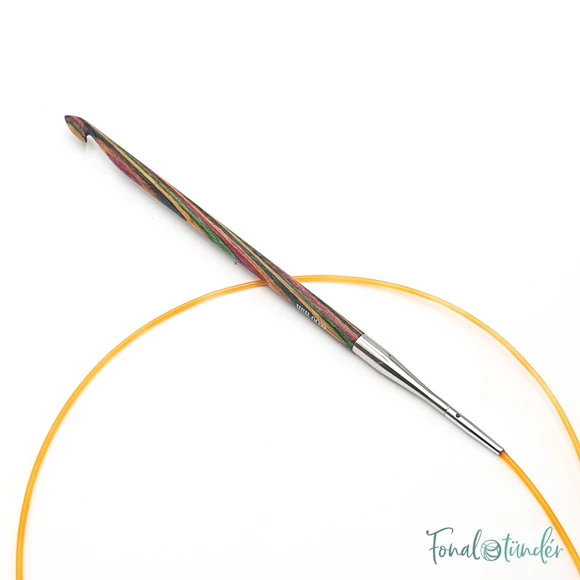 KnitPro Symfonie Tunisian hook - toldható nemesfa tuniszi horgolótű - 6mm