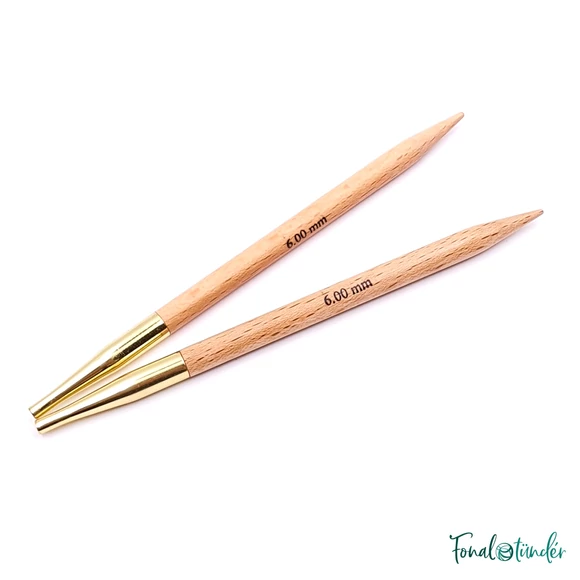 KnitPro Basix Birch - körkötőtű fej - knitting needle tip - 6mm