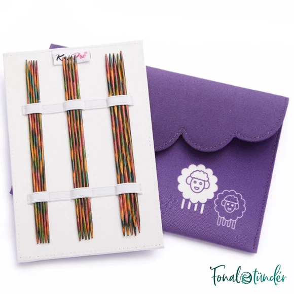 KnitPro Symfonie kétvégű nemesfa zoknikörkötőtű készlet  - dp needle set - 15cm - 2-4mm