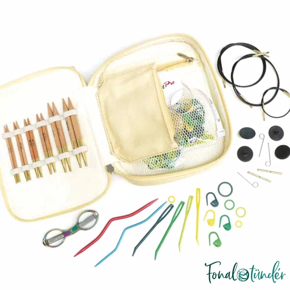 KnitPro Basix Beginner Set - interchangeable needle set - cserélehető végű körkötőtű szett -  3.5-8mm