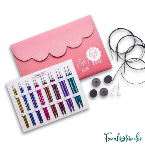 KnitPro Zing Delux knitting needle set - cserélehető körkötőtű készlet - 3.5-8mm