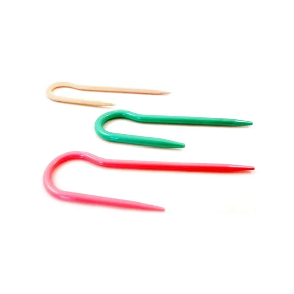 Plastic J-hook Cable Needle - J-horog - segédtűk kötéshez - 3-5 mm