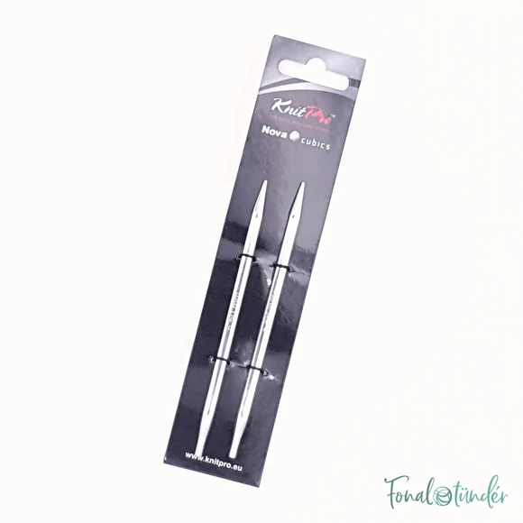 KnitPro Nova Cubics - szögletes fém körkötőtű fej - knitting needle tip - 5.5mm