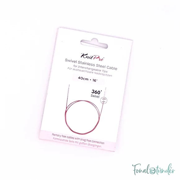 KnitPro steel swivel cable - csapágyas acél kábel kötéshez horgoláshoz - 20cm