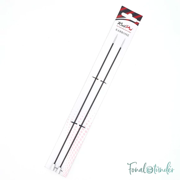 KnitPro Karbonz - egyenes kötőtű - single-pointed knitting needle - 25cm - 2mm