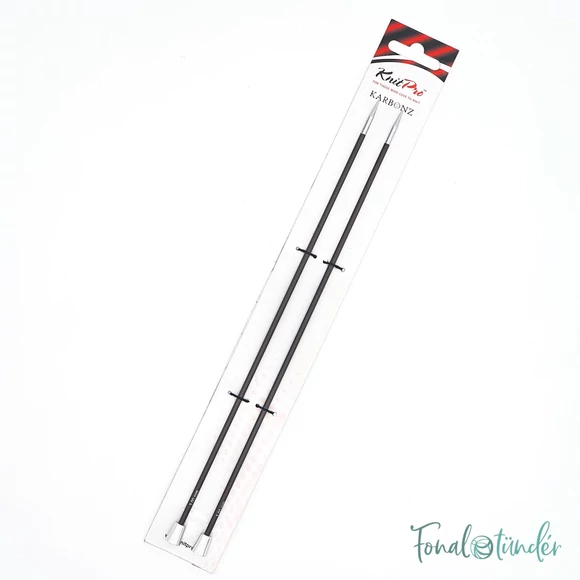 KnitPro Karbonz - egyenes kötőtű - single-pointed knitting needle - 25cm - 3mm