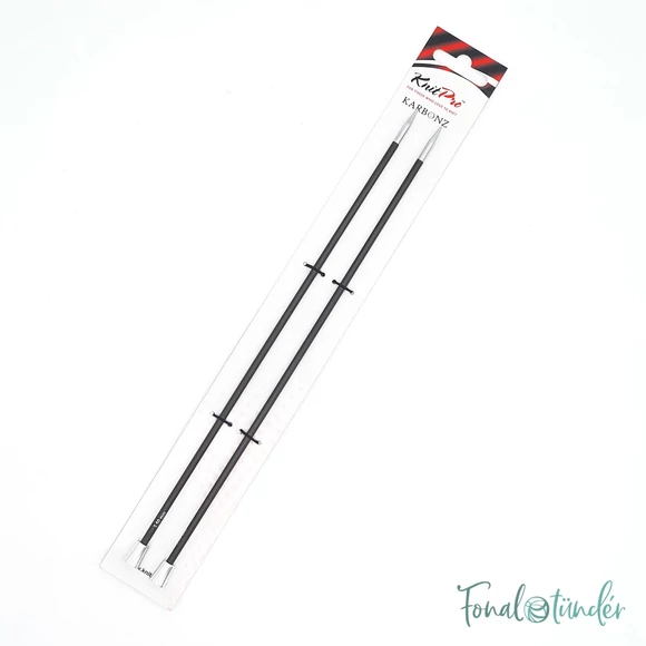 KnitPro Karbonz - egyenes kötőtű - single-pointed knitting needle - 25cm - 3.5mm