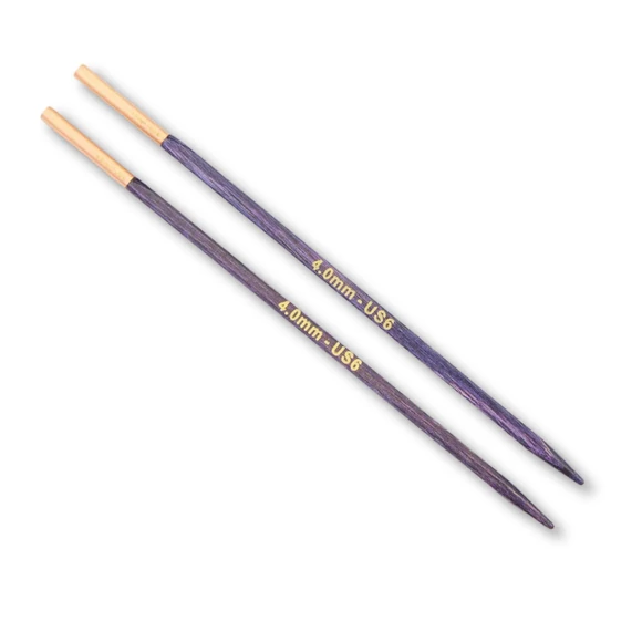 KnitPro J'adore - szögletes fa körkötőtű fej - knitting needle tip - 4mm