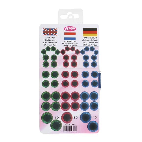 csillám baba/figura szemek - biztonsági - glittter safety eyes - 8-18mm