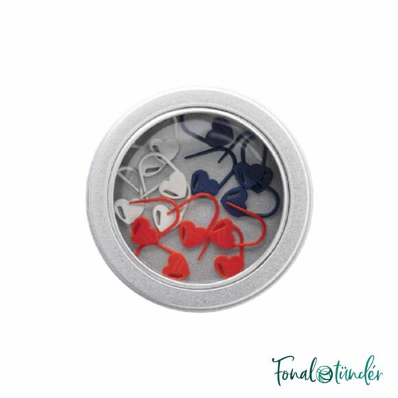 Tulip Stitch markers heart set S - Tulip Szív szemjelölő készlet S méret - 15db
