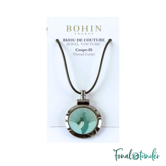 Bohin Thread Cutter Pendant Peacock - fonalvágó nyaklánc - pávás