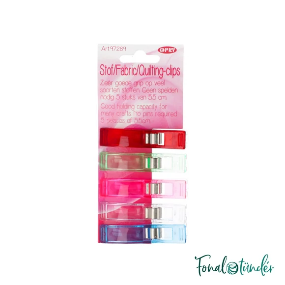 Opry Fabric quilting clips - Opry textil klipsz varráshoz - 5db