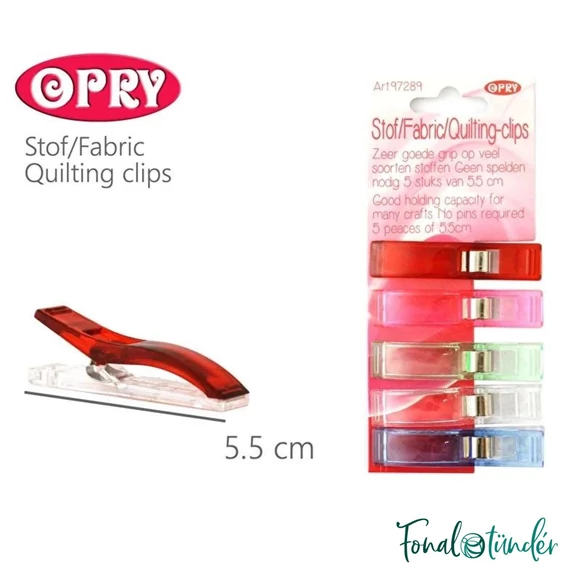 Opry Fabric quilting clips - Opry textil klipsz varráshoz - 5db
