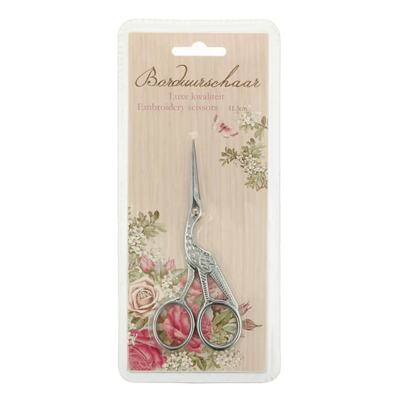 Madaras arany kézimunka olló - bird-shaped handicraft scissors - silver -11.5cm