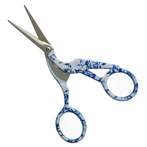 Madaras arany kézimunka olló - bird-shaped handicraft scissors - white-blue -11.5cm