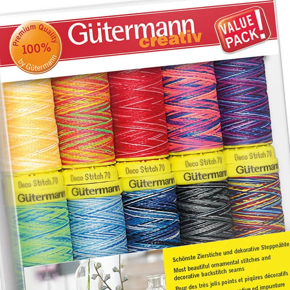 Gütermann Creativ set - deco stitch - színátmenetes dekor varrócérna készlet