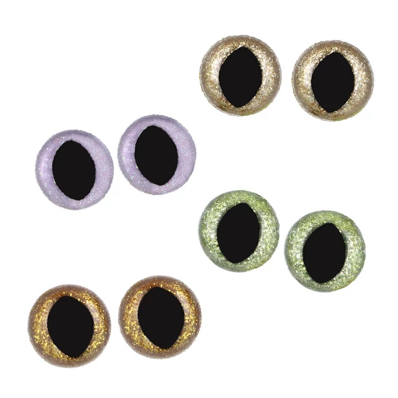 csillám cica szemek - biztonsági - glittter safety cat eyes - 12-18mm