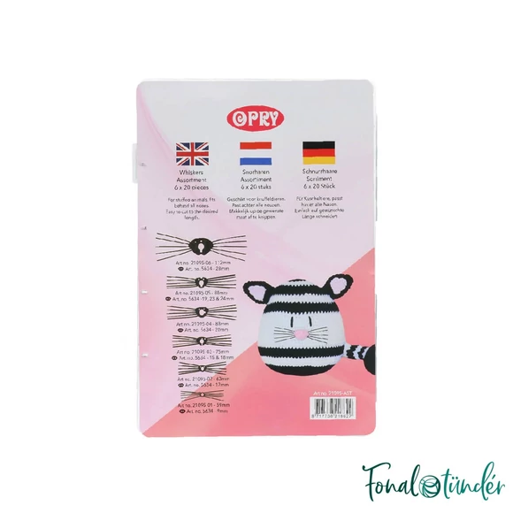  Opry Whiskers - cica bajusz készlet amigurumihoz  - 59-112mm - 120db