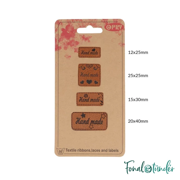 Opry - Felvarrható műbőr címke - Hand made - Letherette - 4db