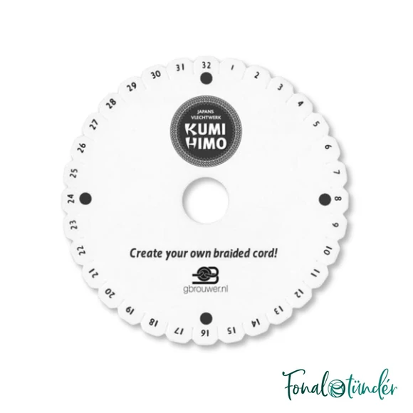 Kumihimo Disc - Kumihimo tárcsa- kerek- 32 barázda - barátság karkötő fonó készlet
