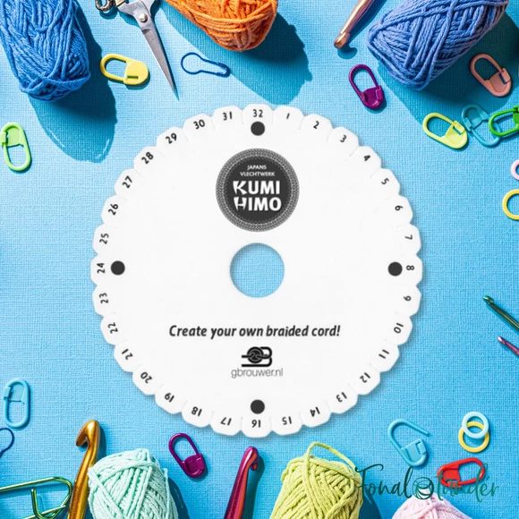 Kumihimo Disc - Kumihimo tárcsa- kerek- 32 barázda - barátság karkötő fonó készlet