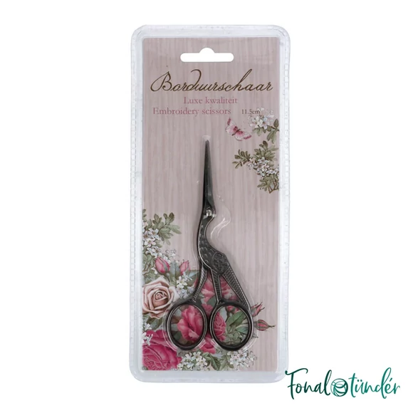 Madaras kézimunka olló - fekete - bird-shaped handicraft scissors - black -11.5cm