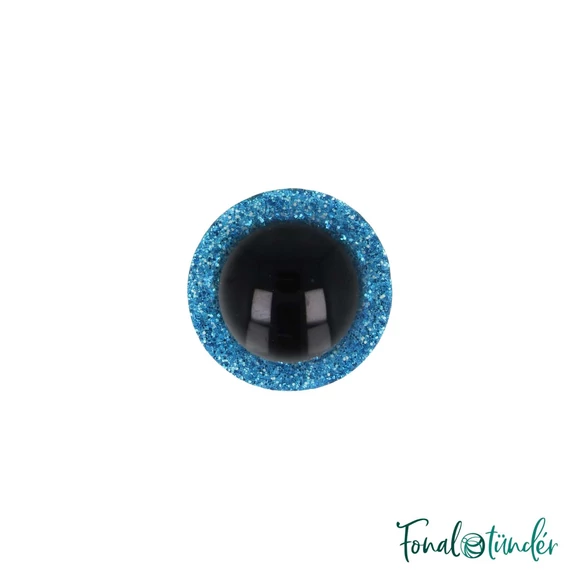 Csillogós kék baba/figura szemek - glitter blue safety eyes -8mm