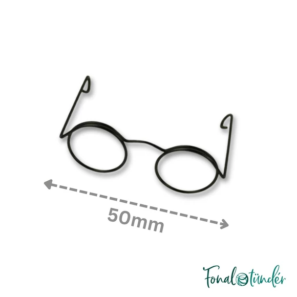 Fekete szemüveg amigurumi figurákhoz - Black Glasses - for amigurumi toys