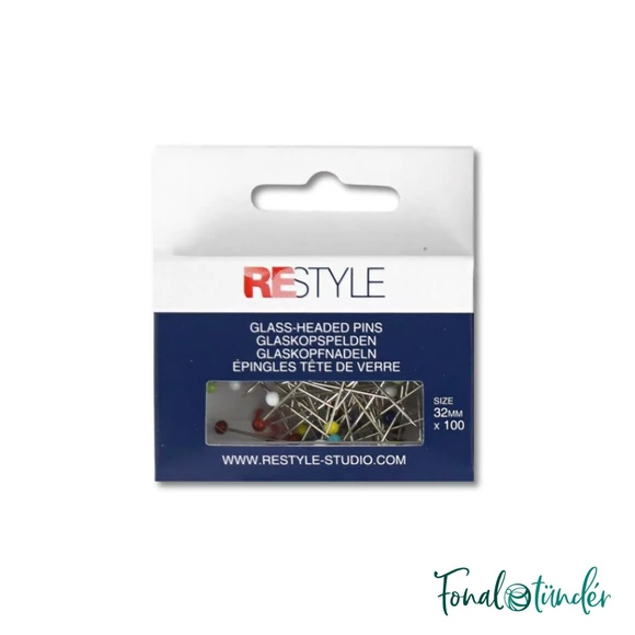 Restyle üvegvégű gombostű - glass-headed pins - 100db