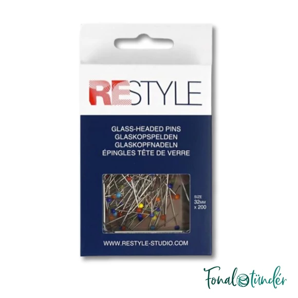 Restyle üvegvégű gombostű - glass-headed pins - 200db