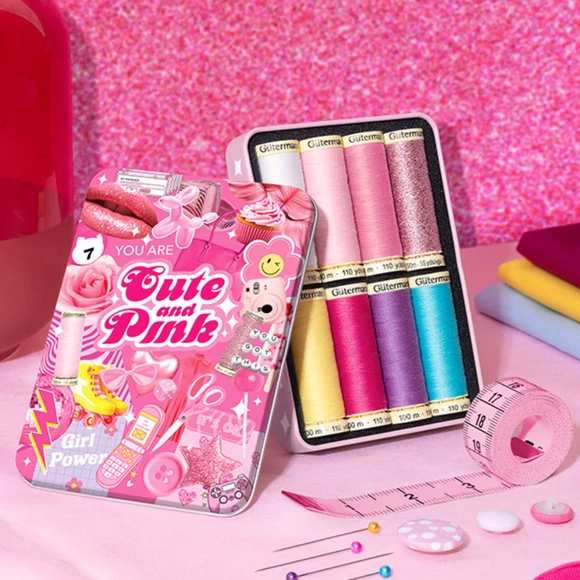 Gütermann Cute and Pink - thread set in box - varrócérna készlet dobozban